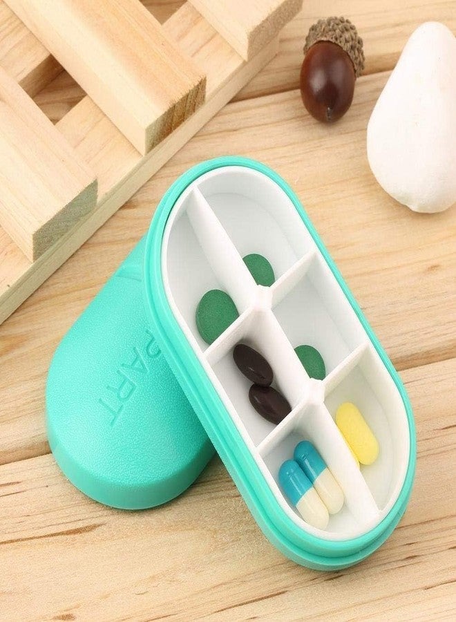 KESHAVAM Pill Medicine Organizer Storage Box with 6 Compartments - Moisture Proof, Made of Food Grade Cereal Fiber, BPA free, Ideal for Travel, Pocket, Purse, Daily Pill Case, Portable Medicine Vitamin Holder Container - 2 Pc (Multicolour) - Image 1